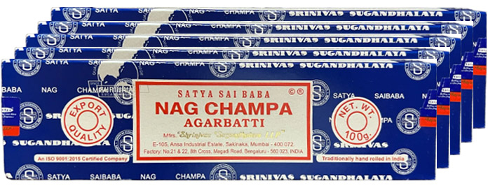 Encens Nag Champa Satya - Lot De 12 Boîtes De 15g - Expédition Gratuite - Fabriqué En Inde - Agarbatti